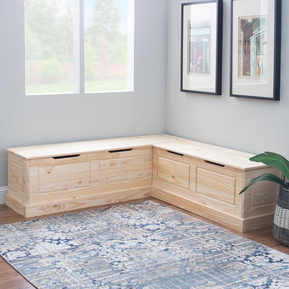 Linon Home Decor Tobin Backless Nook in Unfinished Natural, , large