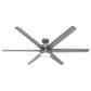 Hunter Solaria 72" Outdoor Ceiling Fan with LED Light in Matte Silver, , large