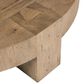 Four Hands Abaso Round Coffee Table in Rustic Wormwood Oak, , large