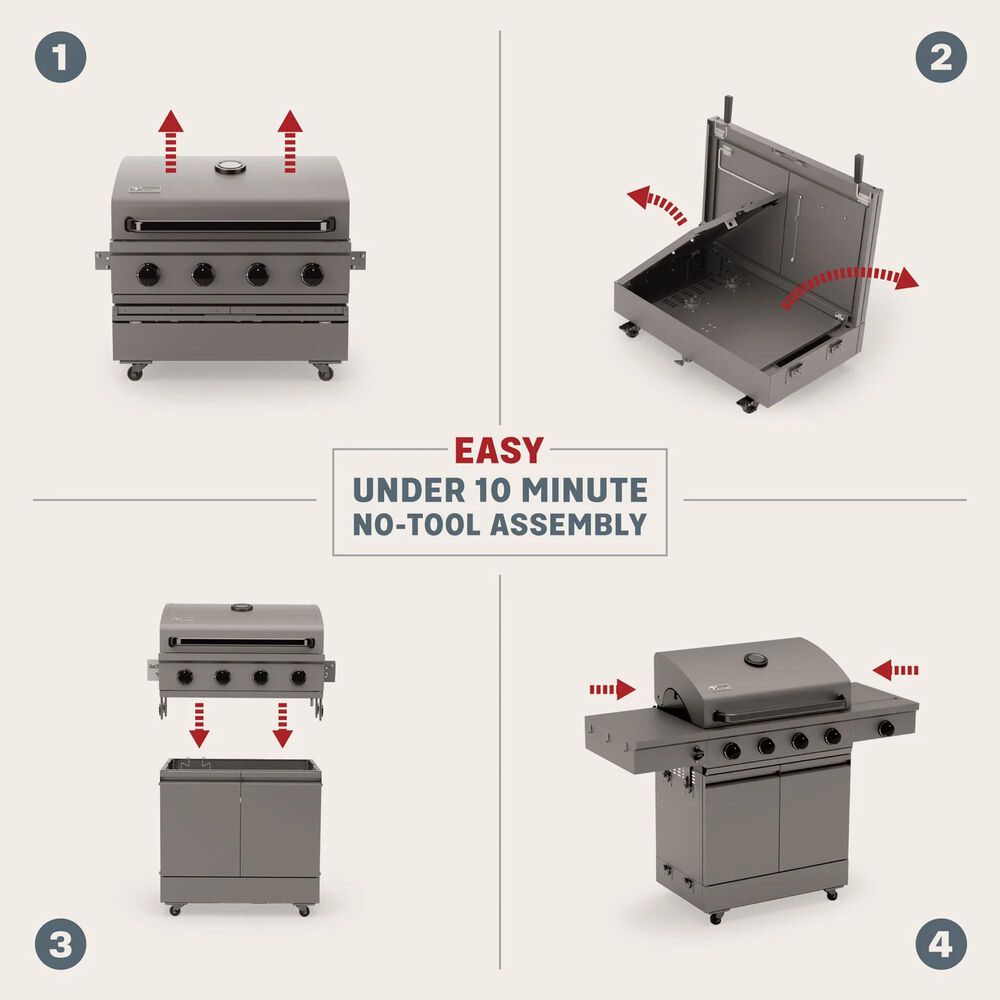 TYTUS Anaheim 4-Burner Gas Grill in Gunmetal Gray, , large
