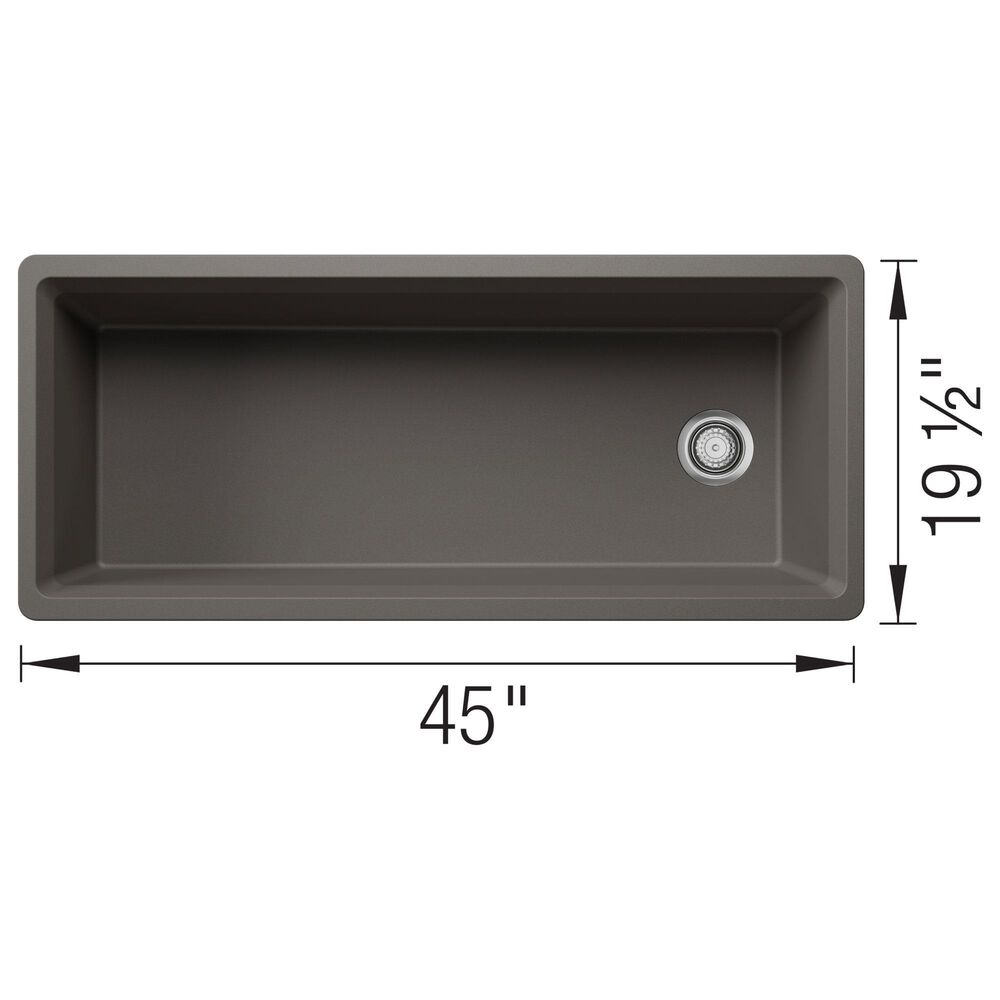 Blanco Inteos 45&quot; Undermount Single Bowl Kitchen Sink in Volcano Gray, , large
