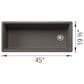 Blanco Inteos 45" Undermount Single Bowl Kitchen Sink in Volcano Gray, , large