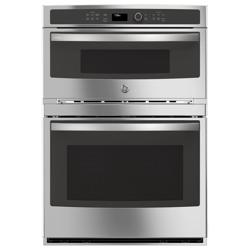 GE Profile 2-Piece Kitchen Package with Stainless Steel 30&quot; Built-In Combination Convection Wall Oven and 36&quot; Electric Cooktop in Black, , large