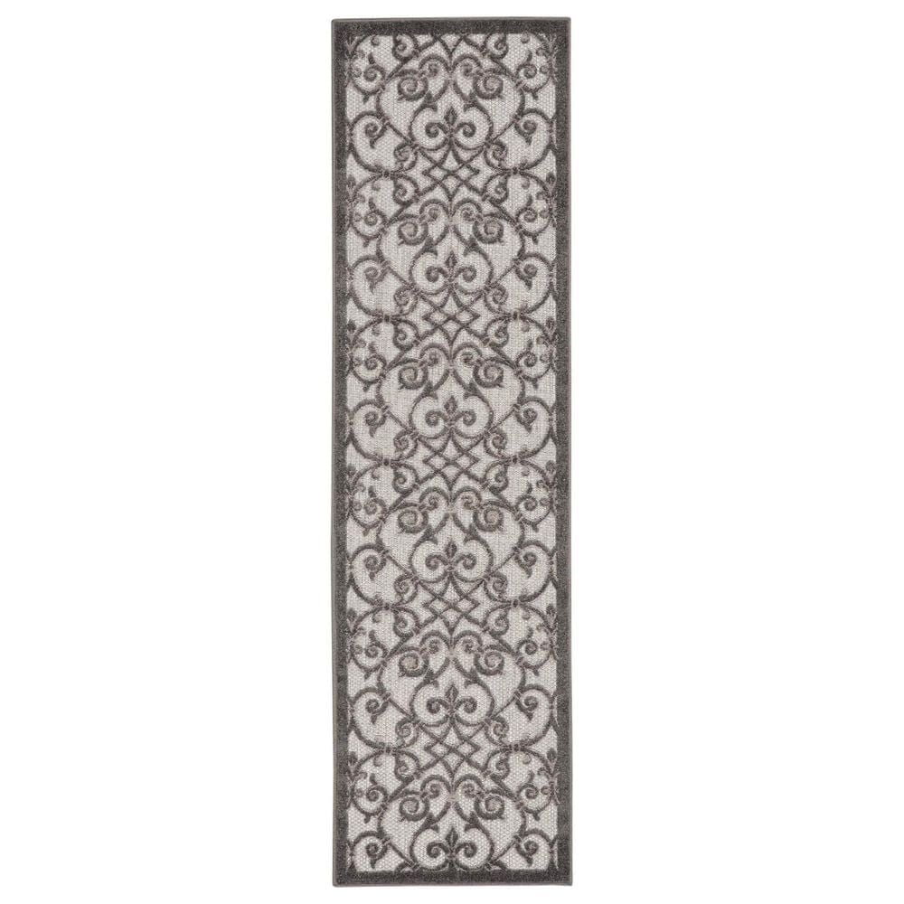Nourison Aloha 2" x 6" Grey and Charcoal Indoor/Outdoor Runner, , large