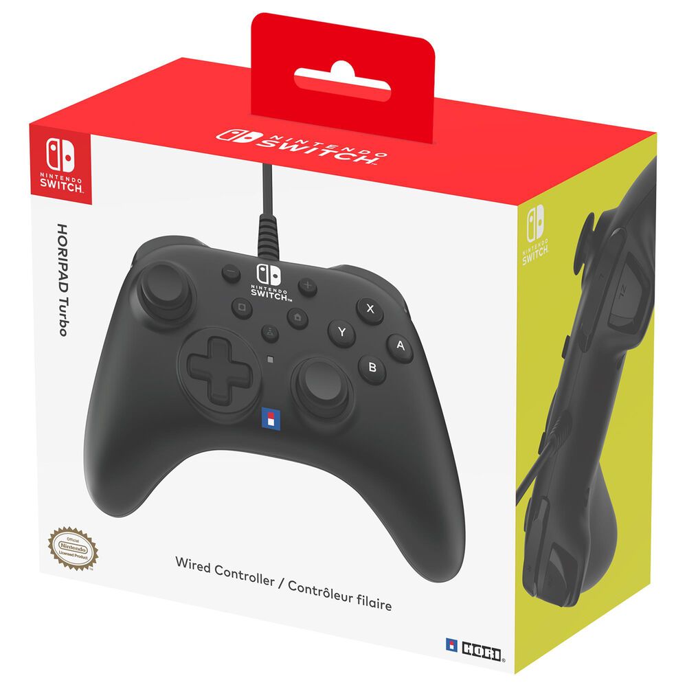 Hori Horipad Turbo Wired Controller in Black - Nintendo Switch, , large