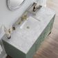 James Martin Vanities Chicago 48" Single Bathroom Vanity in Smokey Celadon with 3 cm Carrara White Marble Top and Rectangular Sink, , large