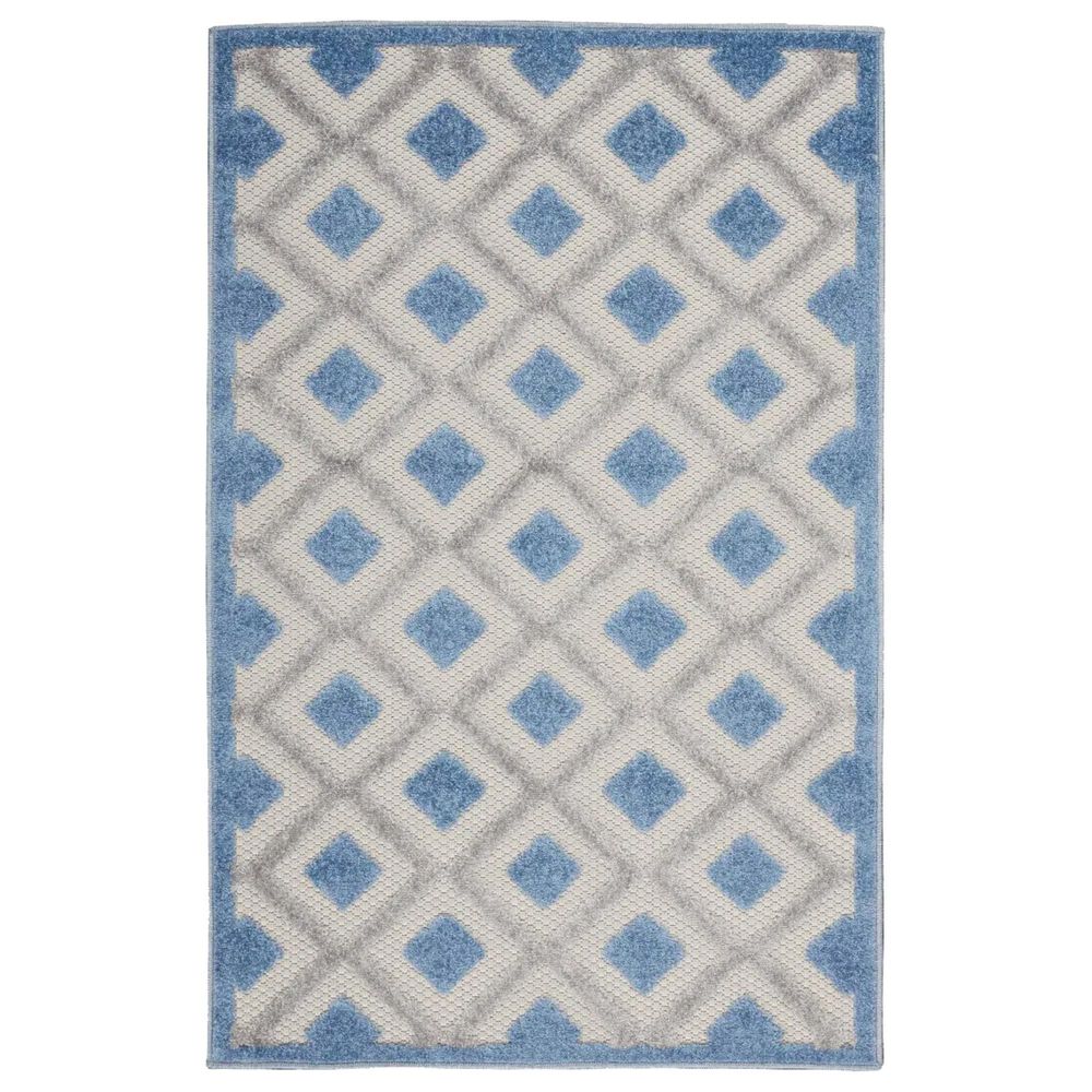 Nourison Aloha ALH26 2"8" x 4" Blue and Grey Indoor/Outdoor Area Rug, , large
