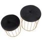 Lumisource Canary 2-Piece Nesting Ottoman Set in Black Velvet and Gold, , large