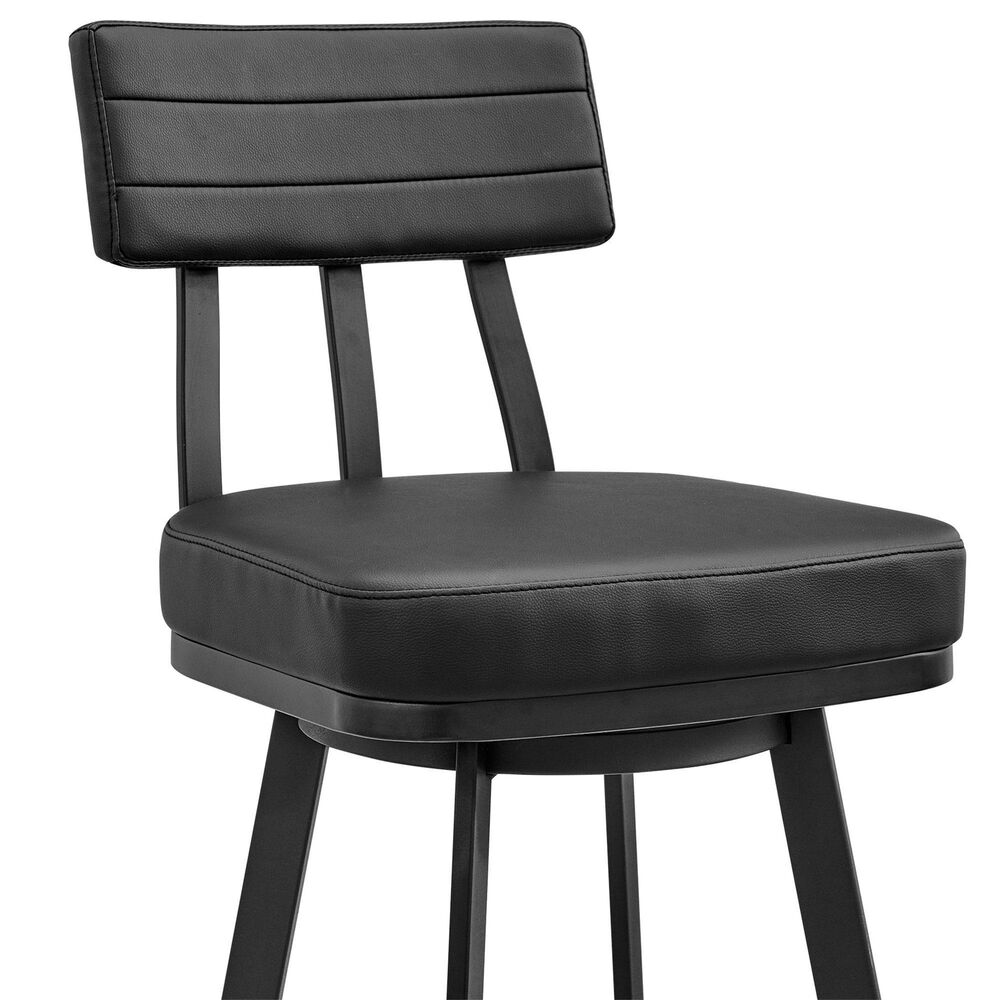 Blue River Benjamin 30&quot; Swivel Bar Stool in Black, , large