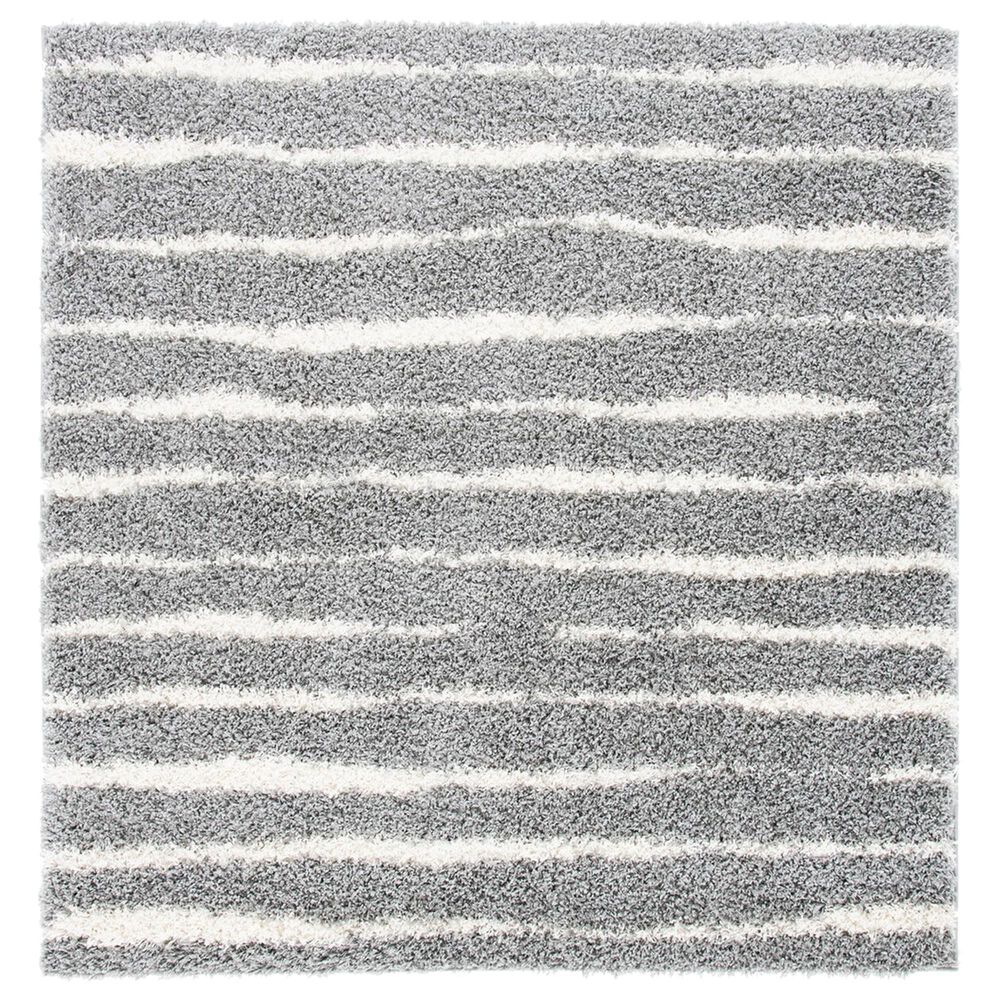 Safavieh Venus Shag VNS603J 2"7" Square Grey and Ivory Area Rug, , large