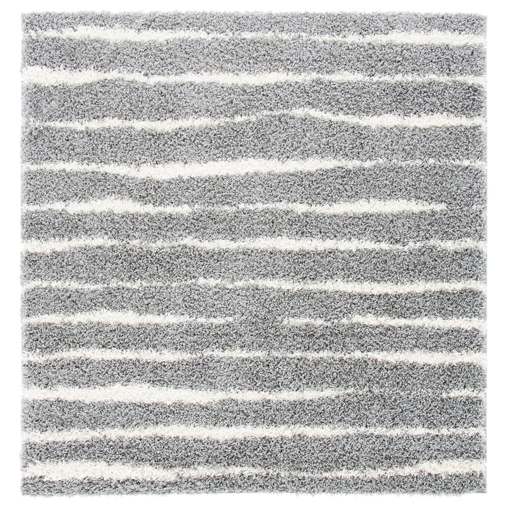 Safavieh Venus Shag VNS603J 2"7" Square Grey and Ivory Area Rug, , large
