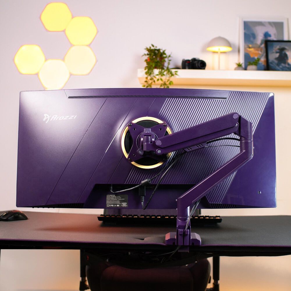 Arozzi Alzare Neo Single Gas Spring Monitor Arm in Purple, , large