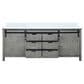 Lexora Home Marsyas 80" Double Bathroom Vanity in Ash Grey with 2 cm White Cultured Marble Top and Rectangular Sinks, , large