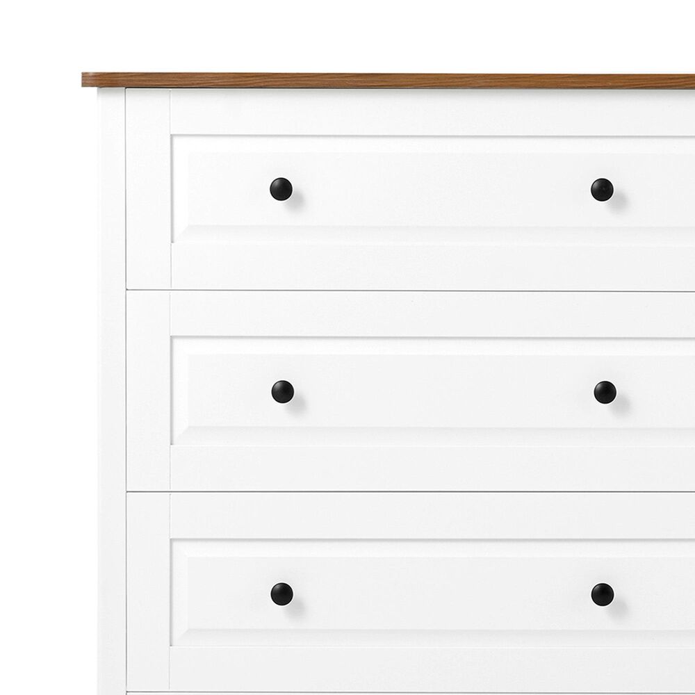 Hearth and Haven 6-Drawer Dresser in White, , large