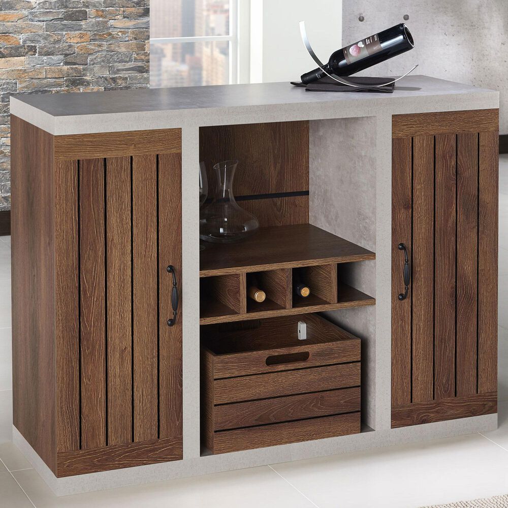 Furniture of America Taylor Buffet in Distressed Walnut, , large