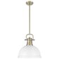 Golden Lighting Duncan 1-Light Pendant with Rod and Matte White Shade in Aged Brass, , large