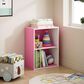 HOMLUX 2-Tier Cube Compact Storage Shelf Organizer Bookcase in Pink and White, , large