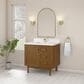 James Martin Laurent 36" Single Bathroom Vanity in Honey Oak with Single Hole 3 cm White Zeus Silestone Top and Rectangular Sink, , large