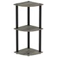 HOMLUX Turn-N-Tube 3-Tier Corner Bookshelf in French Oak and Black, , large