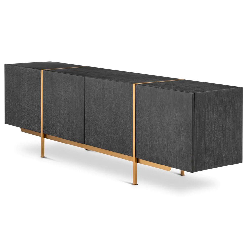 Eichholtz Brazilian Dresser in Charcoal Grey and Brushed Brass, , large