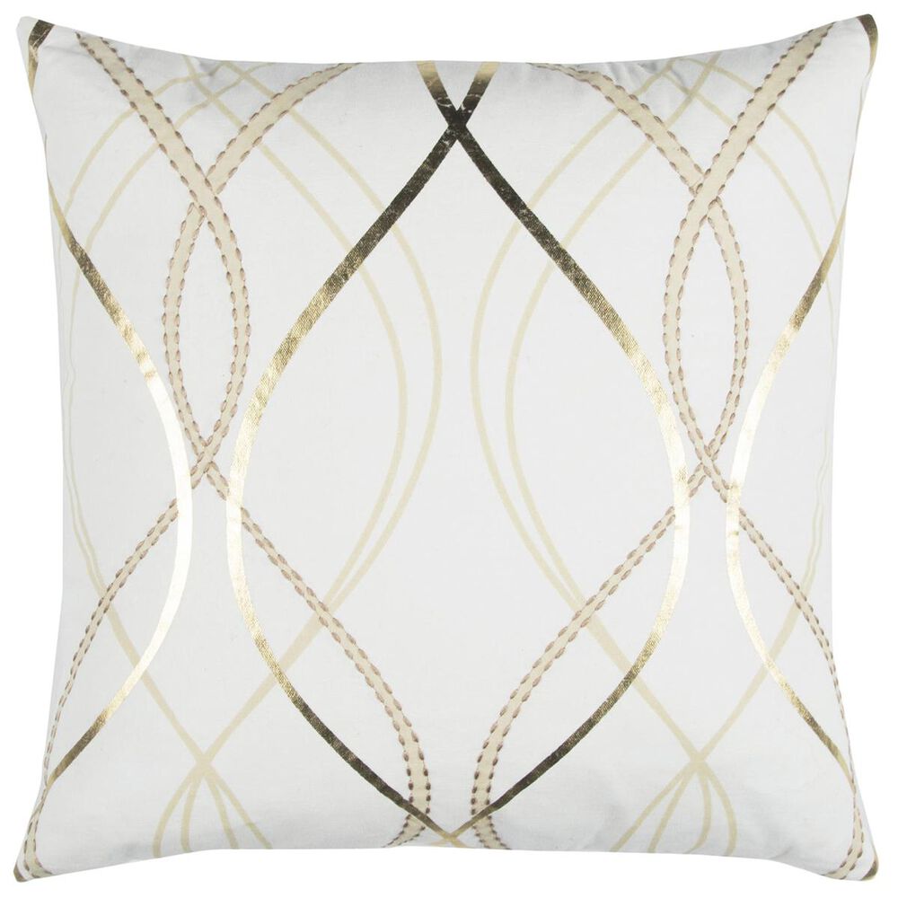 Rizzy Home Donny Osmond 20" x 20" Pillow Cover in White with Gold, , large