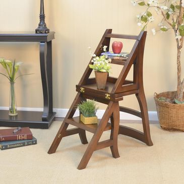 Carolina Chair and Table Library Folding Ladder Chair in Chestnut, , large