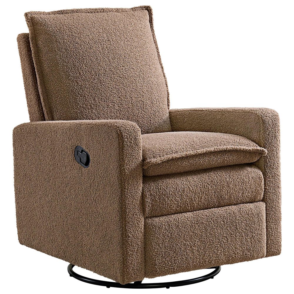 Oxford Baby Uptown Manual Glider Recliner Rocking Chair in Teddy Brown, , large
