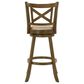 Armen Living Kodi Swivel Bar Height Stool with Light Scone Upholstery in Sepia Brown, , large