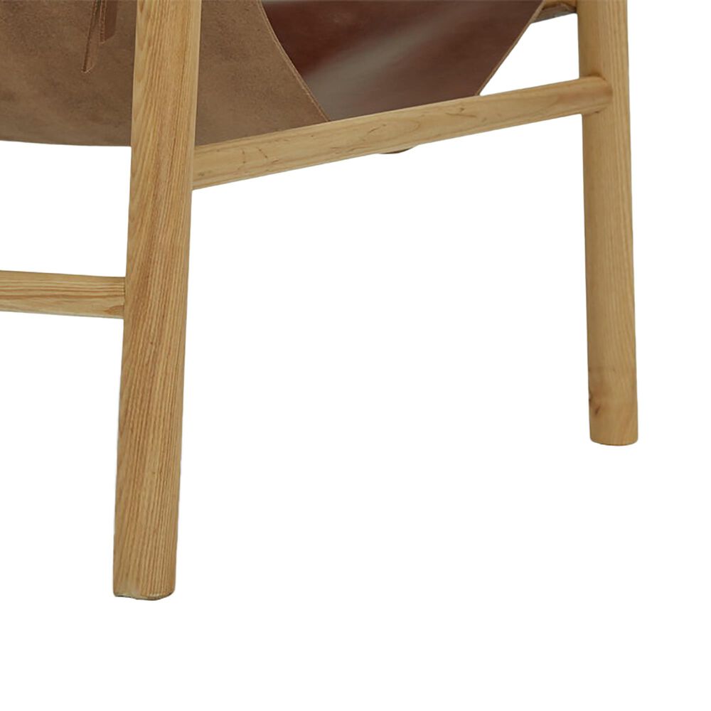 Joybird Hazel Leather Accent Chair in Chocolate and Natural, , large