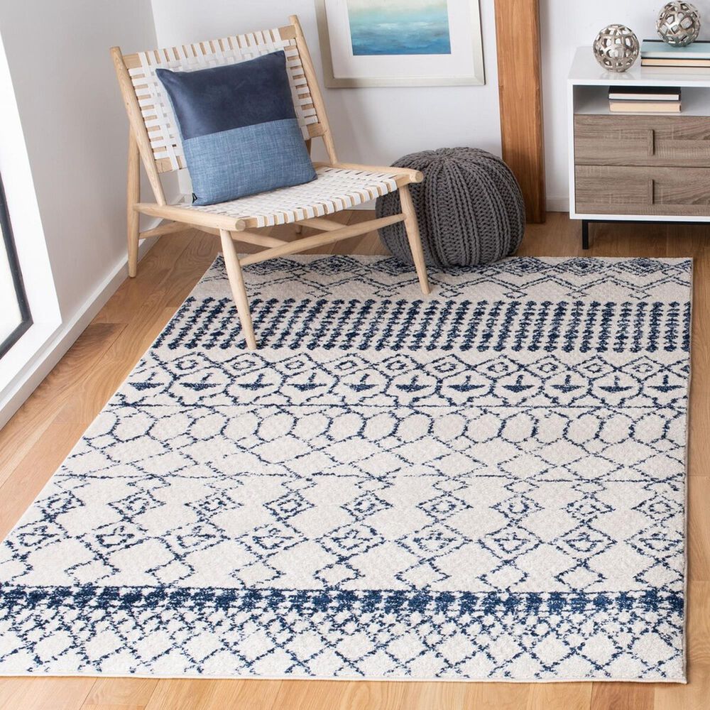 Safavieh Tulum  3&#39; x 5&#39; Ivory and Navy Area Rug, , large