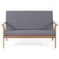 Hearth and Haven Panama 4-Piece Patio Conversation Set with Gray Cushion in Teak, , large