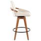 Lumisource Cosmo Swivel Counter Stool with Cream Cushion in Walnut and Black, , large