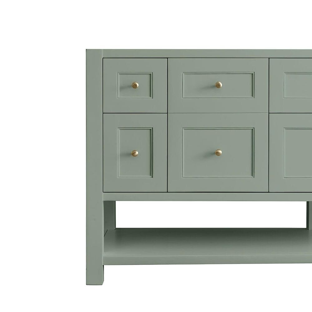 James Martin Vanities Breckenridge 72&quot; Double Bathroom Vanity in Smokey Celadon with 3 cm White Zeus Quartz Top and Rectangular Sinks, , large