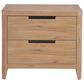 Universal Furniture Modern Walker Queen Panel Bed with Two Nightstands in Natural Oak with AC Outlets and USB Ports, , large