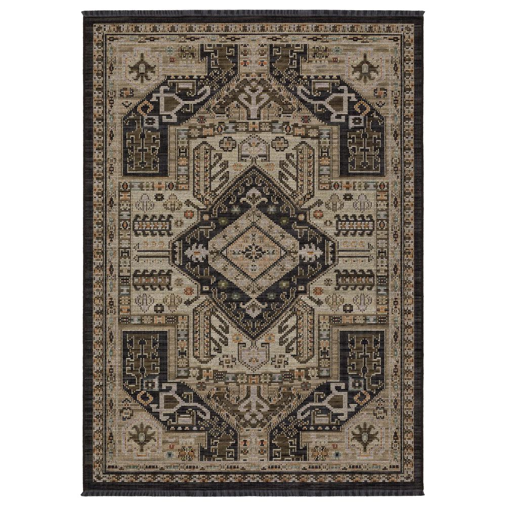 Oriental Weavers Legacy Charcoal and Brown 6"7" x 9"6" Area Rug, , large