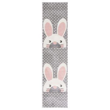 Safavieh Carousel CRK168 2" x 8" Pink and Grey Kids Runner, , large