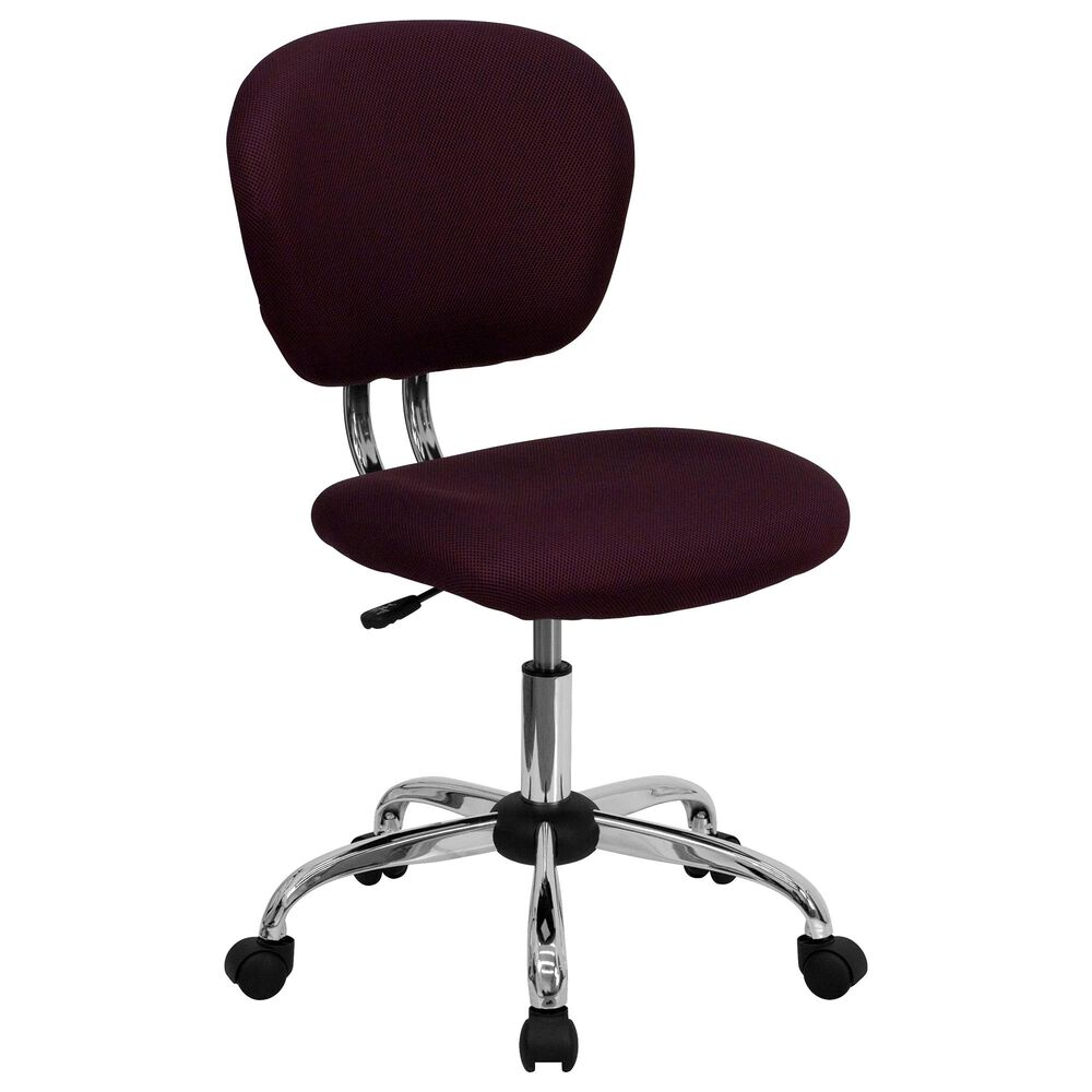 Flash Furniture Swivel Task Chair in Burgundy, , large