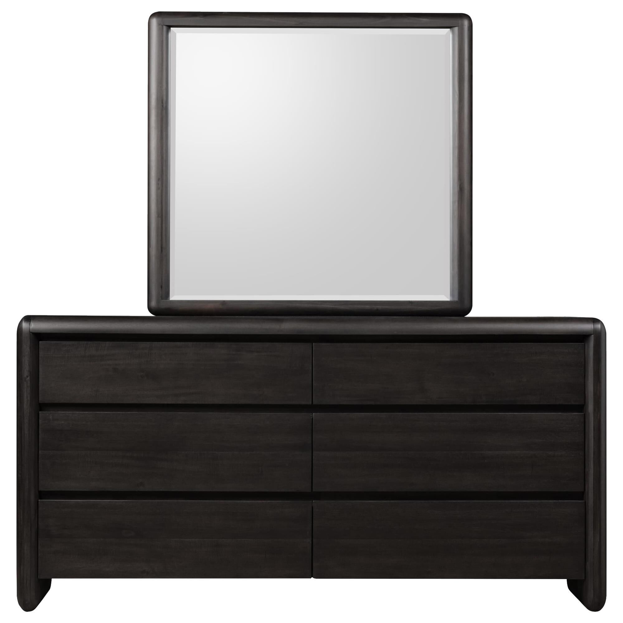 Urban Home Xolani 6-Drawer Dresser with Mirror in Jaguar
