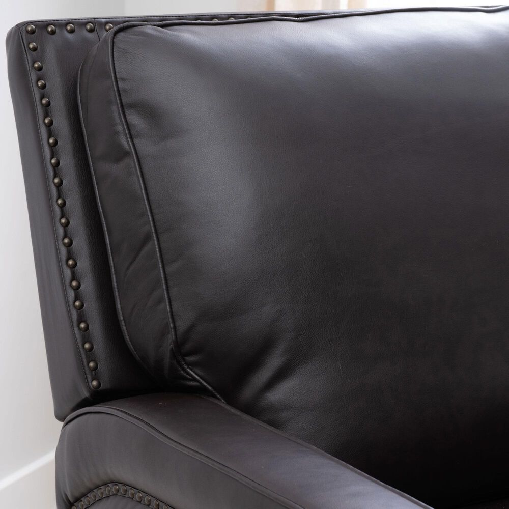 Linon Home Decor Portico Push Back Recliner in Chocolate, , large