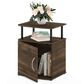 HOMLUX End Table with Open Shelf in Columbia Walnut and Black, , large