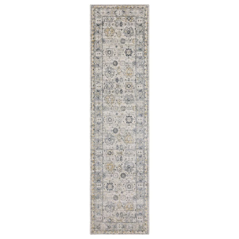 Oriental Weavers Windham WIN01 Ivory and Blue 2"6" x 10" Runner, , large