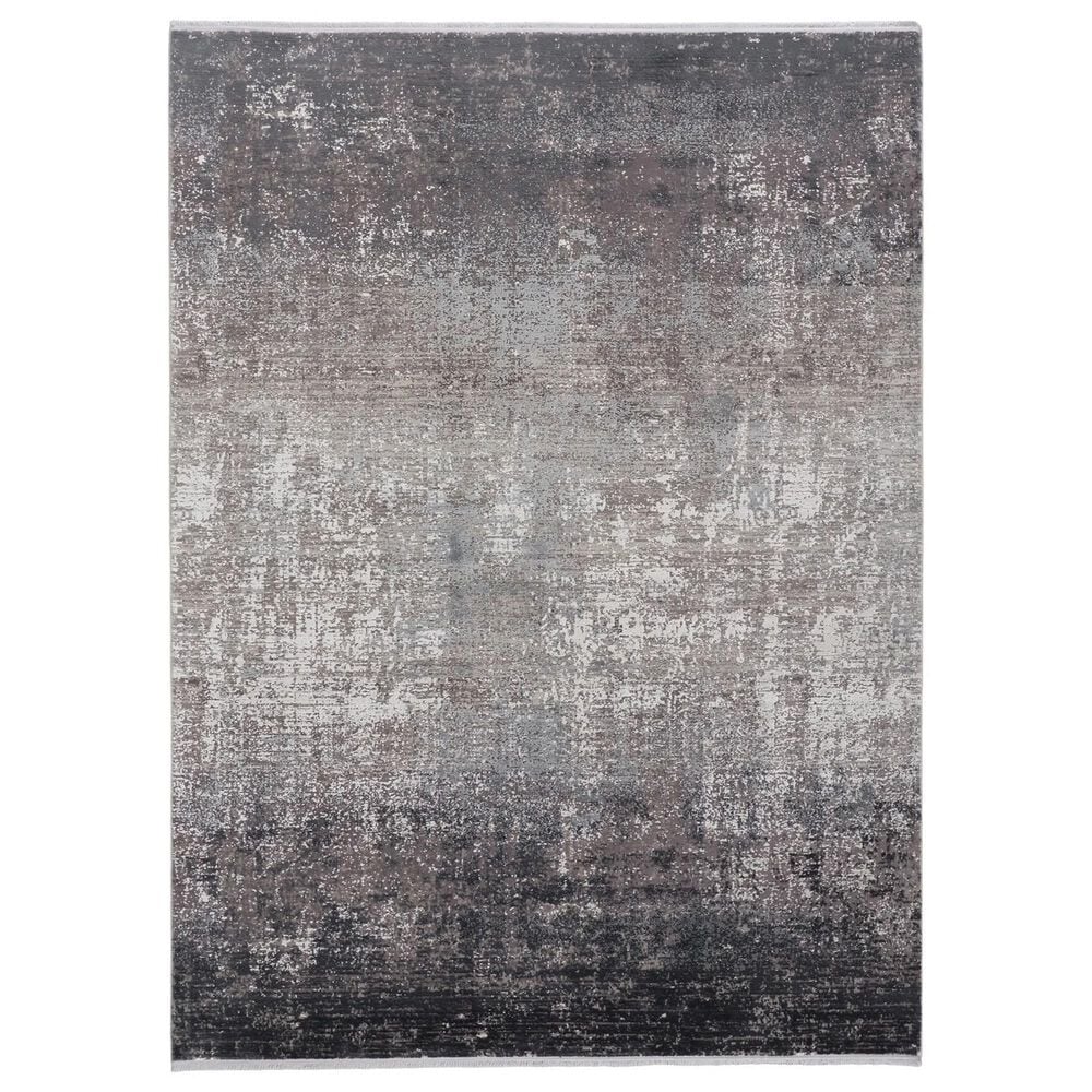 Feizy Cadiz 13" x 20" Charcoal and Black Area Rug, , large