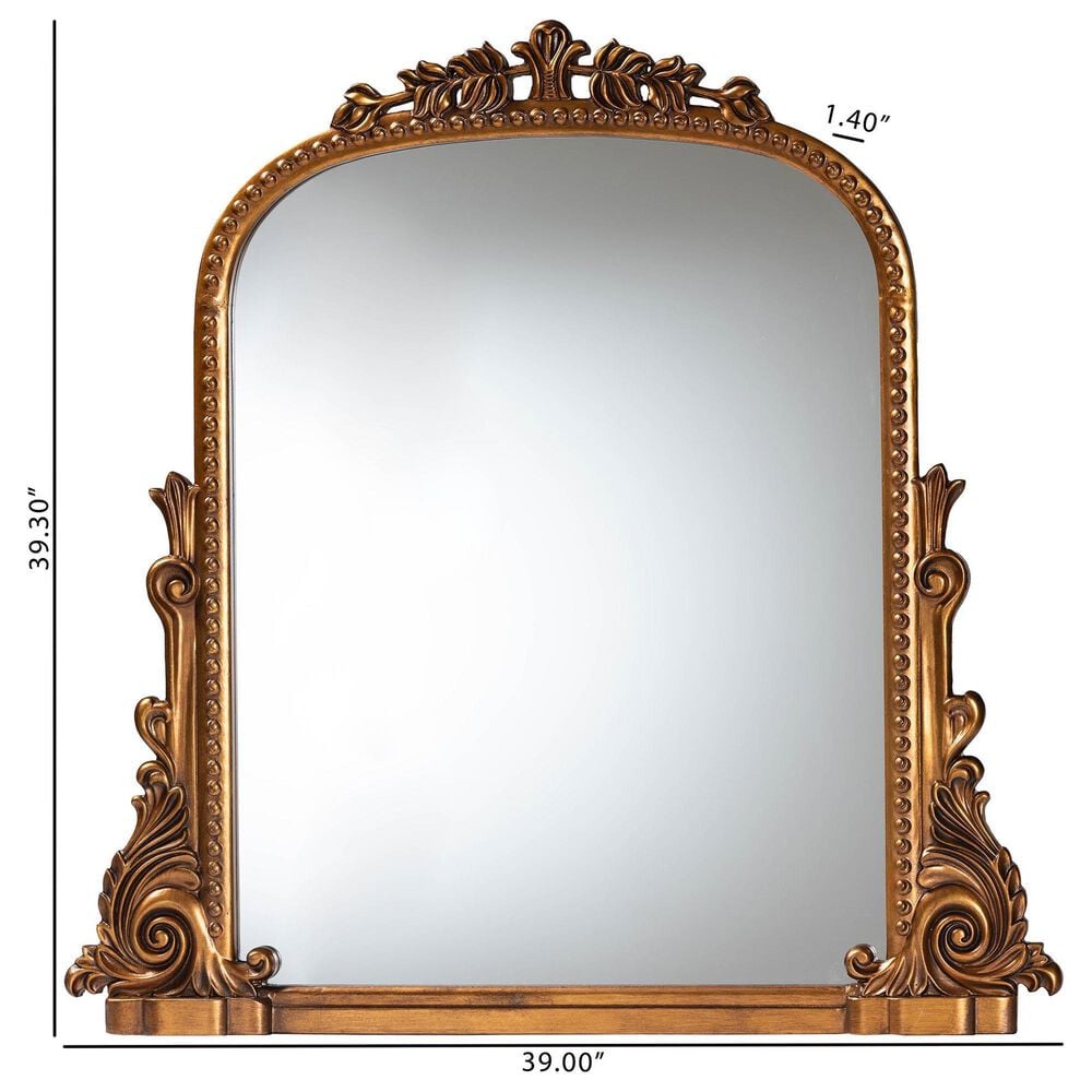 Baxton Studio Whitby Baroque Accent Mirror in Antique Gold Leaf, , large
