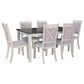 Linon Home Decor Marcum 7-Piece Rectangular Dining Set in White and Dark Grey, , large
