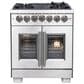 Forno Capriasca 30" Freestanding French Door Dual Fuel Range in Stainless Steel, , large