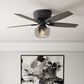 Hunter Bennett Low Profile 52" Ceiling Fan with Light in Matte Black, , large