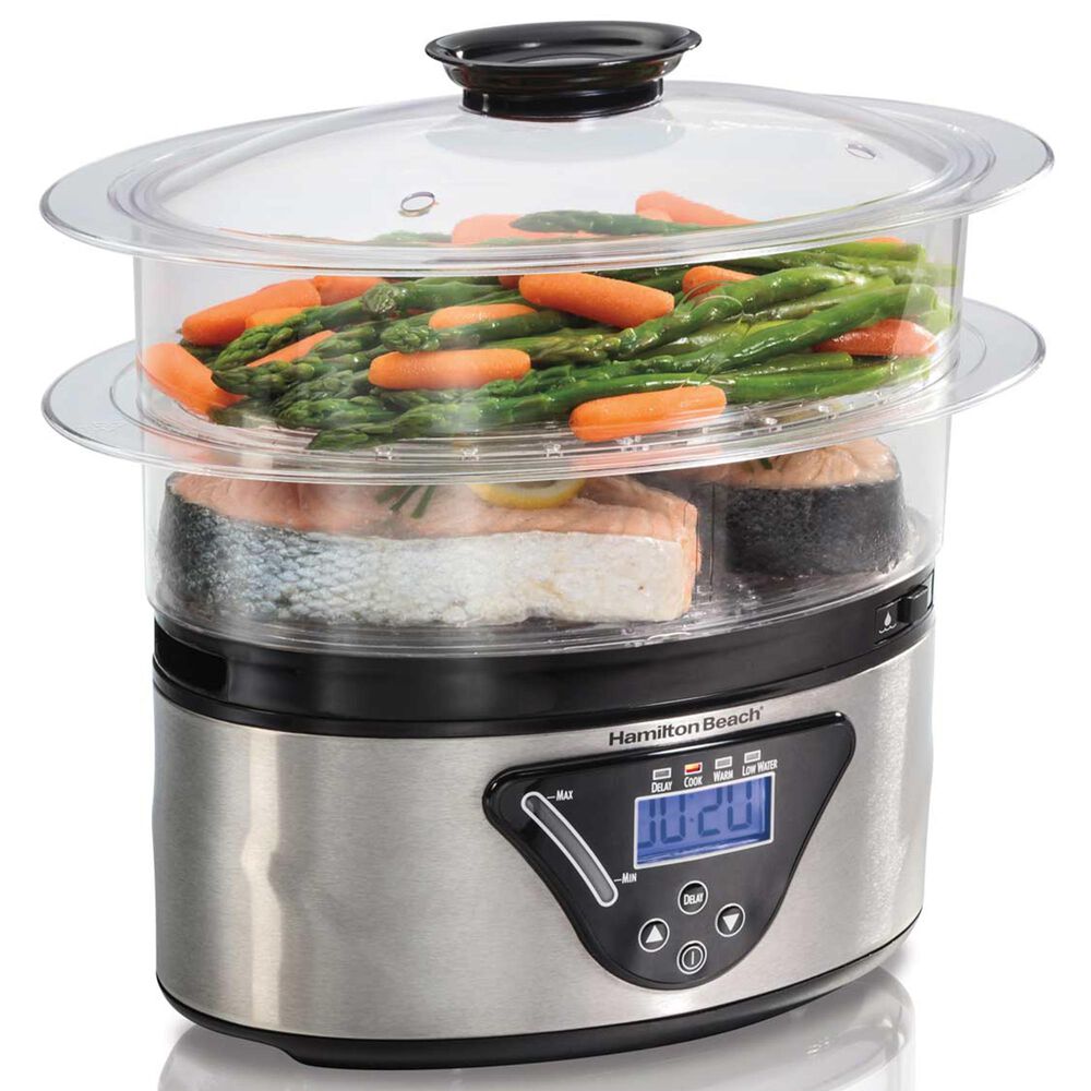 Hamilton Beach 5.5-Quart Digital Steamer and Rice Cooker in Stainless Steel, , large
