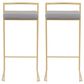 Lumisource Fuji Stackable Barstool with Grey Faux Leather in Gold (Set of 2), , large