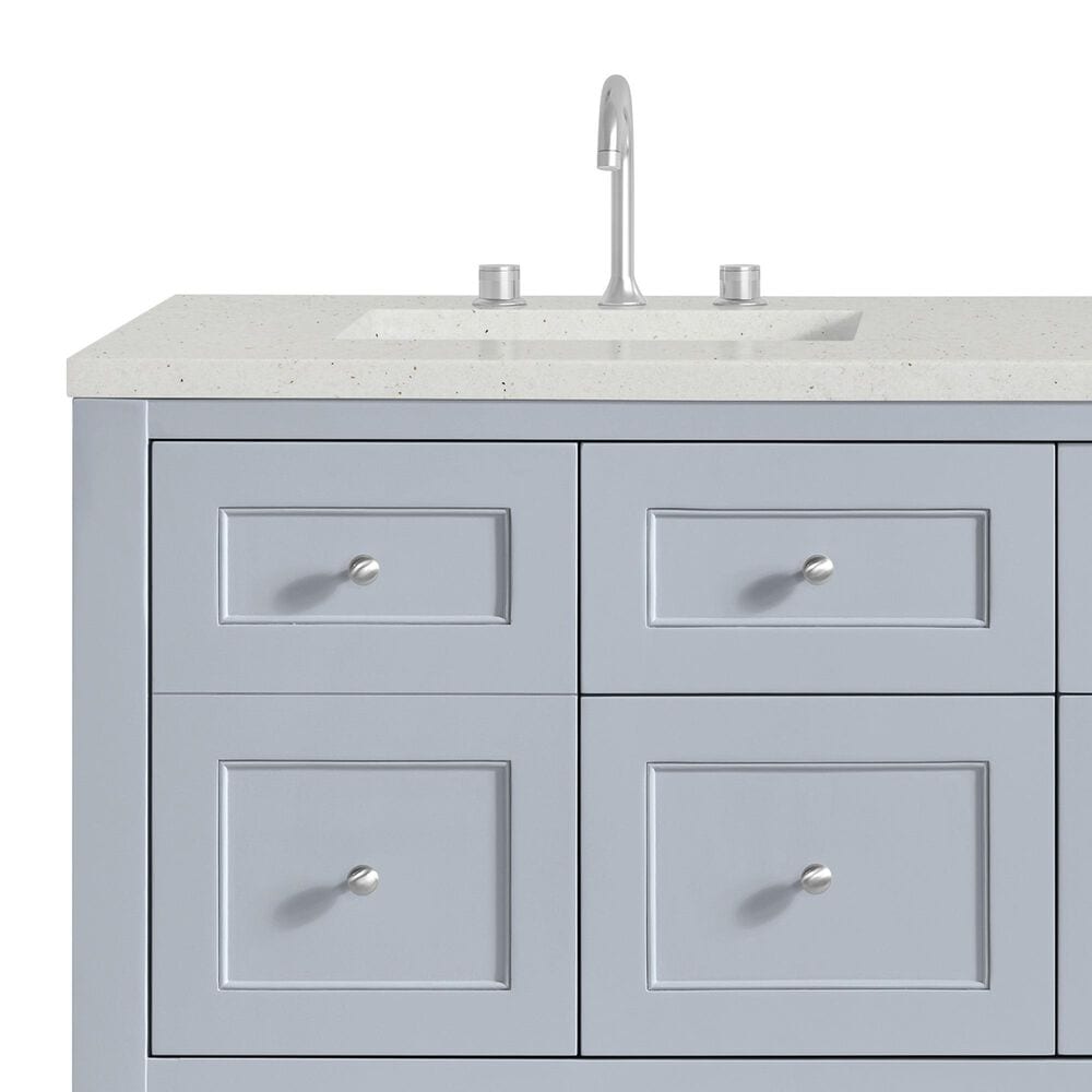 James Martin Vanities Breckenridge 60&quot; Double Bathroom Vanity in Serenity Blue with 3 cm Lime Delight Quartz Top and Rectangular Sinks, , large
