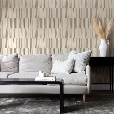 Tempaper Shift 198" x 20.5" Peel and Stick Wallpaper in Copper and Cream, , large